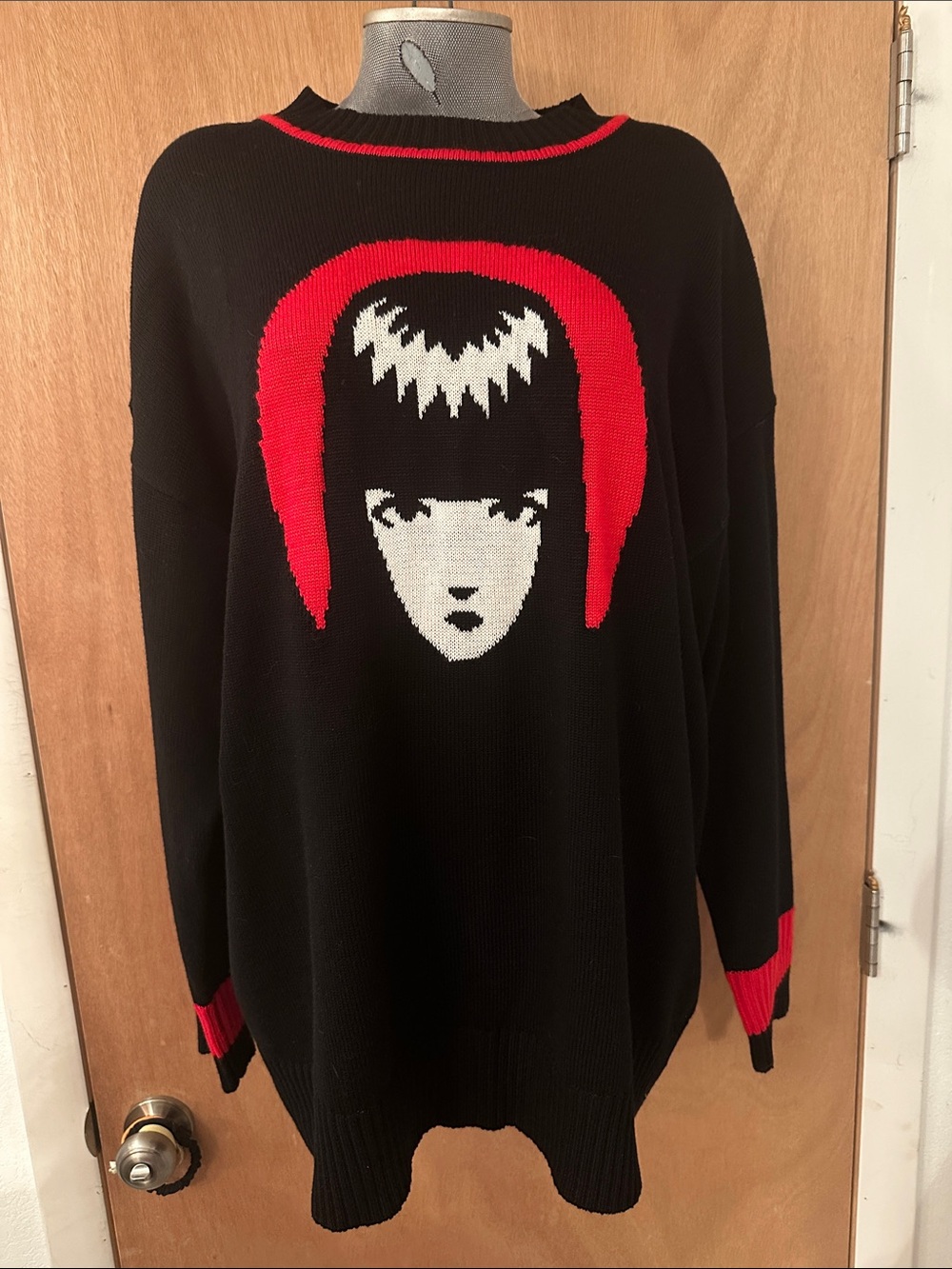 Dolls Kill Black Knit Emily the Strange Sweater
